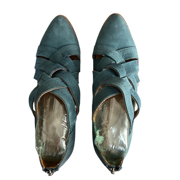 FRYE Ray Huarache Shootie Boot Leather Sea Blue Size 7 - Picture 4 of 11